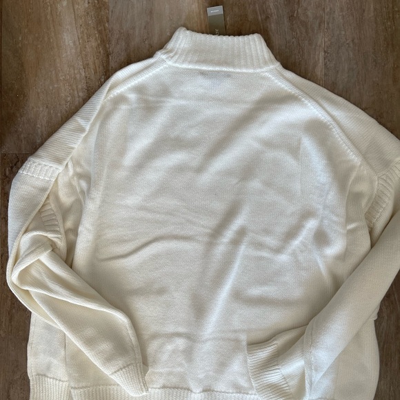 NWT Jcrew ivory Cotton Cashmere patch pocket mock turtleneck - Picture 3 of 4